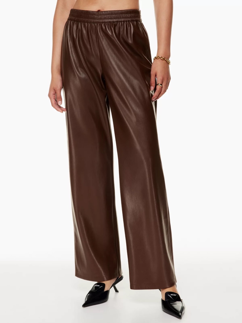 Babaton Tribute Vegan Leather Pants (brown)